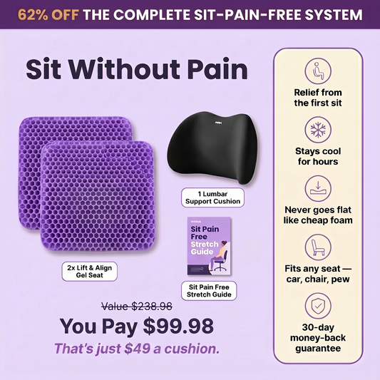 Lift & Align™ Gel Seat — The Complete Sit-Pain-Free System